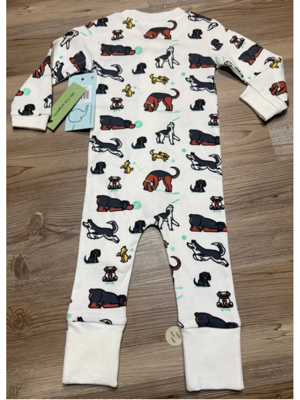 Monica + Andy Baby Footies 3-6 Months White Navy Blue Dog Fire Truck Set